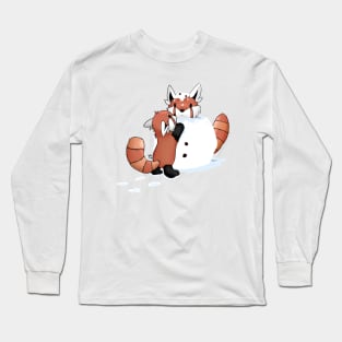 Winter Red Pandas Long Sleeve T-Shirt